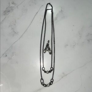 Elegant Black Necklace with Pearl Accents